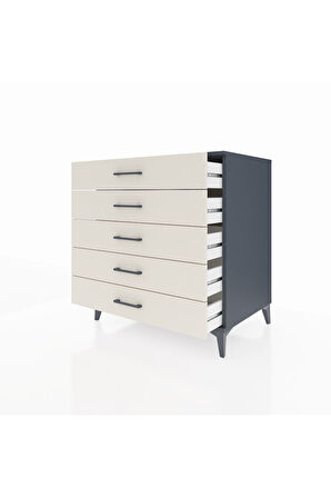 Kronos Şifonyer 5 Çekmeceli 88x59x96 Antrasit-Aytaşı