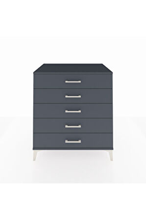 Kronos Şifonyer 5 Çekmeceli 88x59x96 Antrasit-Antrasit