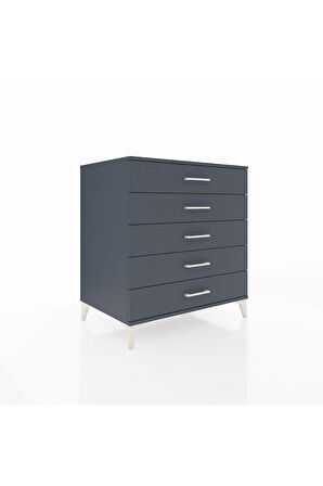 Kronos Şifonyer 5 Çekmeceli 88x59x96 Antrasit-Antrasit