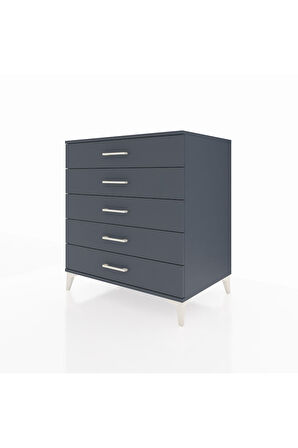 Kronos Şifonyer 5 Çekmeceli 88x59x96 Antrasit-Antrasit