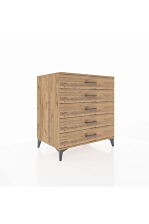 Kronos Şifonyer 5 Çekmeceli 88x59x96 Çam-Çam