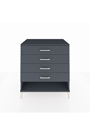 Kronos Şifonyer 4 Çekmeceli 88x59x96 Antrasit-Antrasit