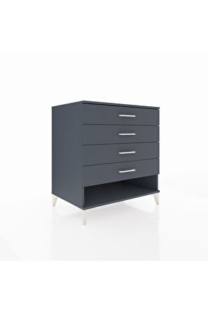 Kronos Şifonyer 4 Çekmeceli 88x59x96 Antrasit-Antrasit