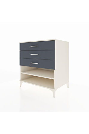 Kronos Şifonyer Tek Raflı 3 Çekmeceli 88x59x96 Aytaşı-Antrasit