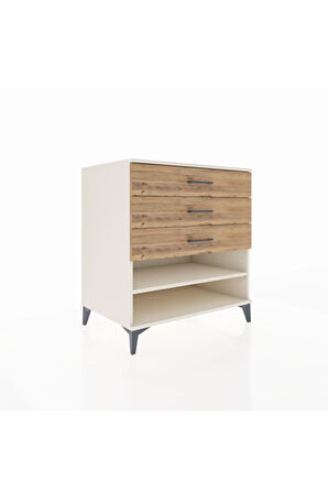 Kronos Şifonyer Tek Raflı 3 Çekmeceli 88x59x96 Aytaşı-Çam
