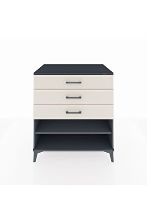 Kronos Şifonyer Tek Raflı 3 Çekmeceli 88x59x96 Antrasit-Aytaşı