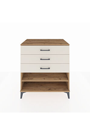 Kronos Şifonyer Tek Raflı 3 Çekmeceli 88x59x96 Çam-Aytaşı