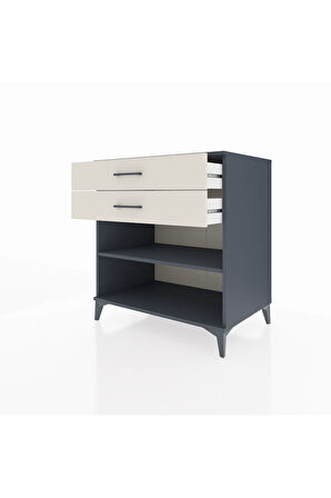 Kronos Şifonyer Tek Raflı 2 Çekmeceli 88x59x96 Antrasit-Aytaşı