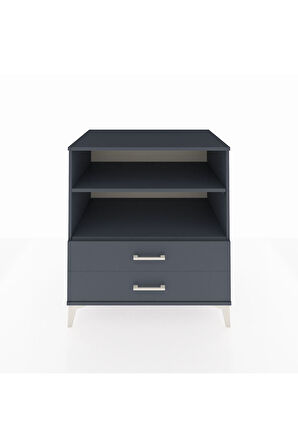 Kronos Şifonyer 2 Raflı 2 Çekmeceli 88x59x96 Antrasit-Antrasit