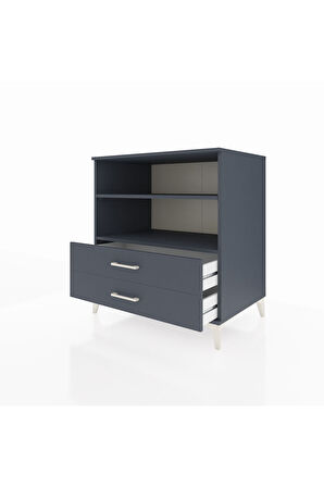 Kronos Şifonyer 2 Raflı 2 Çekmeceli 88x59x96 Antrasit-Antrasit