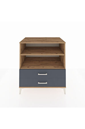 Kronos Şifonyer 2 Raflı 2 Çekmeceli 88x59x96 Çam-Antrasit