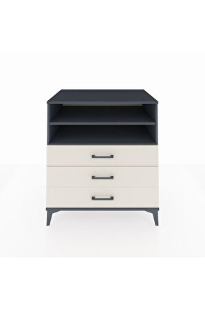 Kronos Şifonyer 2 Raflı 3 Çekmeceli 88x59x96 Antrasit-Aytaşı