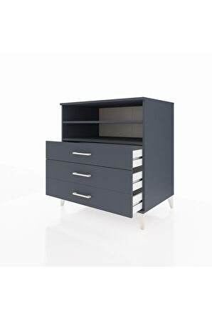 Kronos Şifonyer 2 Raflı 3 Çekmeceli 88x59x96 Antrasit-Antrasit