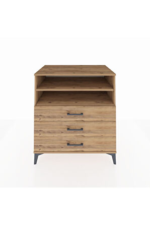 Kronos Şifonyer 2 Raflı 3 Çekmeceli 88x59x96 Çam-Çam
