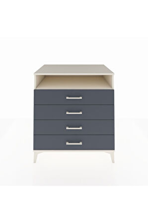 Kronos Şifonyer Tek Raflı 4 Çekmeceli 88x59x96 Aytaşı-Antrasit