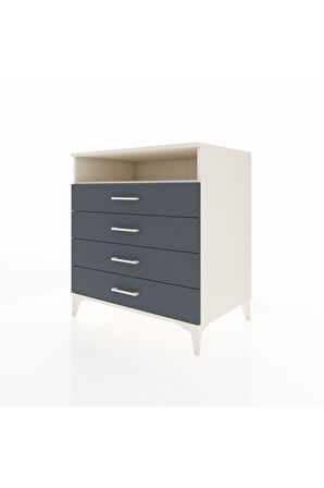 Kronos Şifonyer Tek Raflı 4 Çekmeceli 88x59x96 Aytaşı-Antrasit