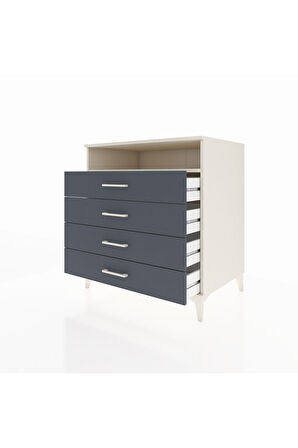 Kronos Şifonyer Tek Raflı 4 Çekmeceli 88x59x96 Aytaşı-Antrasit