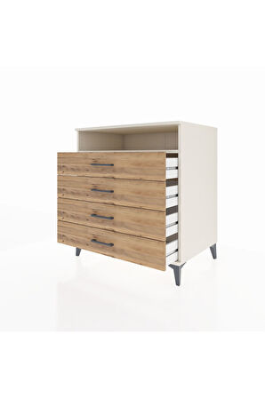 Kronos Şifonyer Tek Raflı 4 Çekmeceli 88x59x96 Aytaşı-Çam