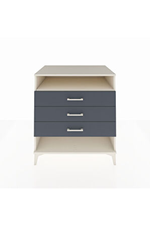 Kronos Şifonyer Tek Raflı 3 Çekmeceli 88x59x96 Aytaşı-Antrasit