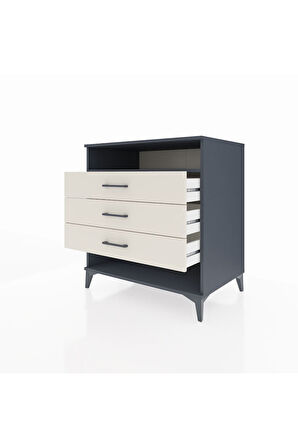 Kronos Şifonyer Tek Raflı 3 Çekmeceli 88x59x96 Antrasit-Aytaşı