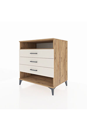 Kronos Şifonyer Tek Raflı 3 Çekmeceli 88x59x96 Çam-Aytaşı