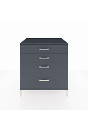 Kronos Şifonyer 4 Çekmeceli 88x59x96 Antrasit-Antrasit