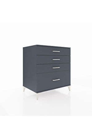 Kronos Şifonyer 4 Çekmeceli 88x59x96 Antrasit-Antrasit