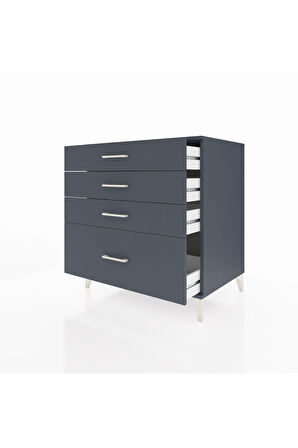 Kronos Şifonyer 4 Çekmeceli 88x59x96 Antrasit-Antrasit