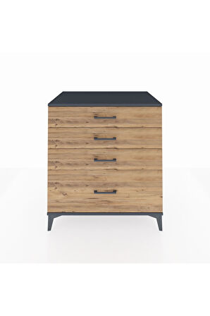 Kronos Şifonyer 4 Çekmeceli 88x59x96 Antrasit-Çam