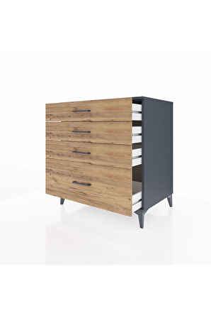 Kronos Şifonyer 4 Çekmeceli 88x59x96 Antrasit-Çam