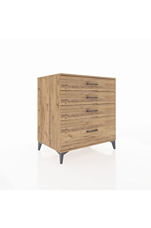 Kronos Şifonyer 4 Çekmeceli 88x59x96 Çam-Çam