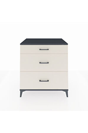 Kronos Şifonyer 3 Çekmeceli 88x59x96 Antrasit-Aytaşı