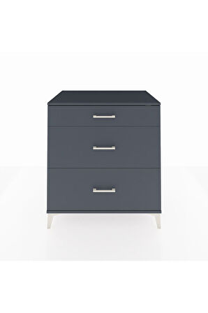 Kronos Şifonyer 3 Çekmeceli 88x59x96 Antrasit-Antrasit