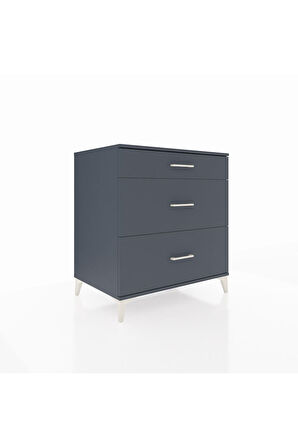 Kronos Şifonyer 3 Çekmeceli 88x59x96 Antrasit-Antrasit