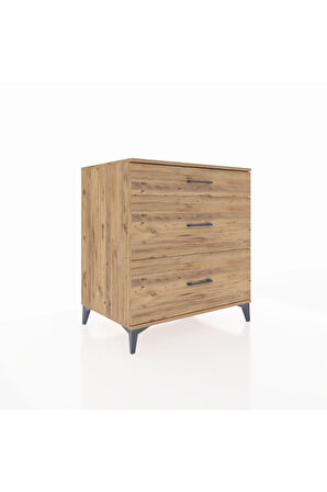 Kronos Şifonyer 3 Çekmeceli 88x59x96 Çam-Çam
