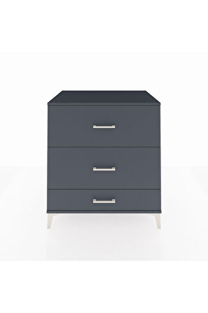 Kronos Şifonyer 3 Çekmeceli 88x59x96 Antrasit-Antrasit