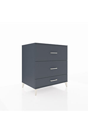 Kronos Şifonyer 3 Çekmeceli 88x59x96 Antrasit-Antrasit