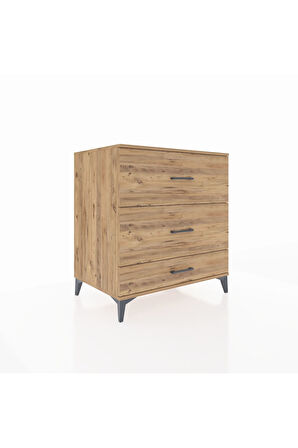 Kronos Şifonyer 3 Çekmeceli 88x59x96 Çam-Çam