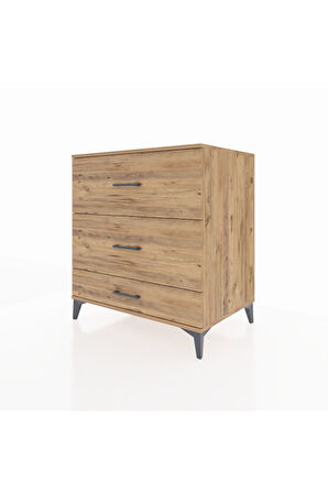 Kronos Şifonyer 3 Çekmeceli 88x59x96 Çam-Çam