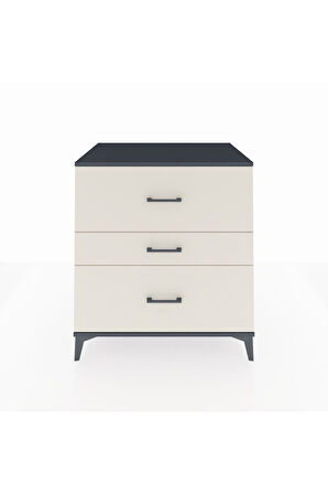 Kronos Şifonyer 3 Çekmeceli 88x59x96 Antrasit-Aytaşı