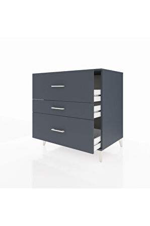 Kronos Şifonyer 3 Çekmeceli 88x59x96 Antrasit-Antrasit