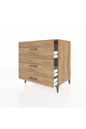 Kronos Şifonyer 3 Çekmeceli 88x59x96 Çam-Çam
