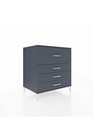 Kronos Şifonyer 4 Çekmeceli 88x59x96 Antrasit-Antrasit