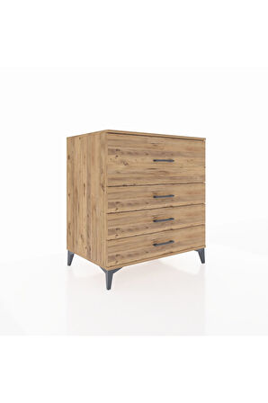 Kronos Şifonyer 4 Çekmeceli 88x59x96 Çam-Çam
