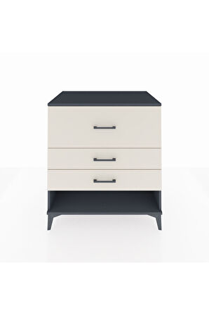 Kronos Şifonyer 3 Çekmeceli 88x59x96 Antrasit-Aytaşı