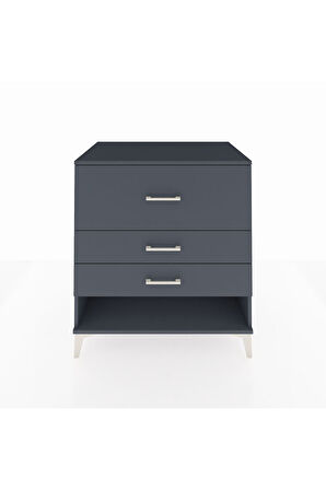 Kronos Şifonyer 3 Çekmeceli 88x59x96 Antrasit-Antrasit