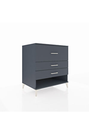 Kronos Şifonyer 3 Çekmeceli 88x59x96 Antrasit-Antrasit