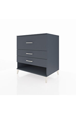 Kronos Şifonyer 3 Çekmeceli 88x59x96 Antrasit-Antrasit