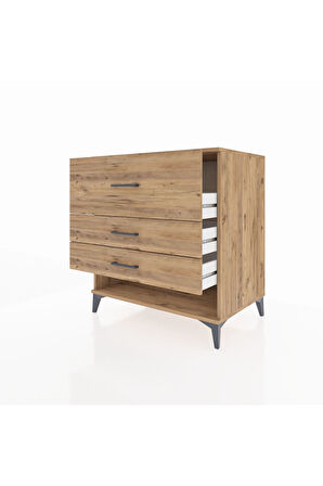 Kronos Şifonyer 3 Çekmeceli 88x59x96 Çam-Çam