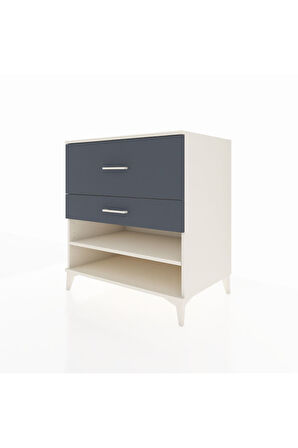 Kronos Şifonyer Tek Raflı 2 Çekmeceli 88x59x96 Aytaşı-Antrasit